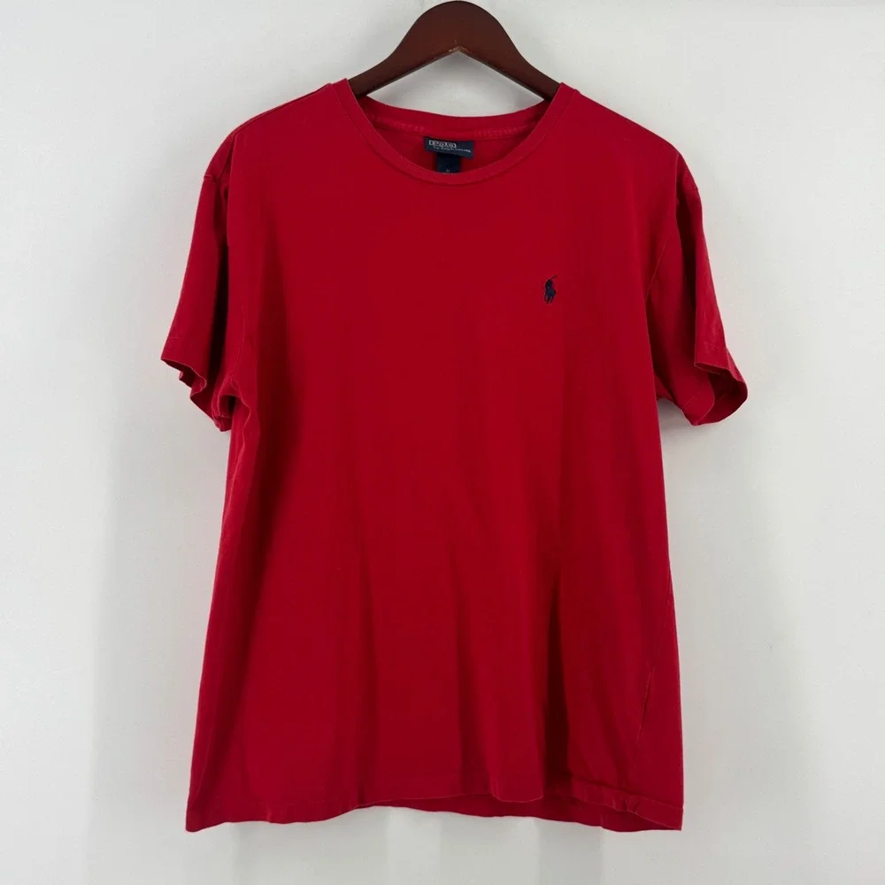 Polo Ralph Lauren Mens Red Short Sleeve Crew Neck Cotton T-Shirt Sz M Pony Logo